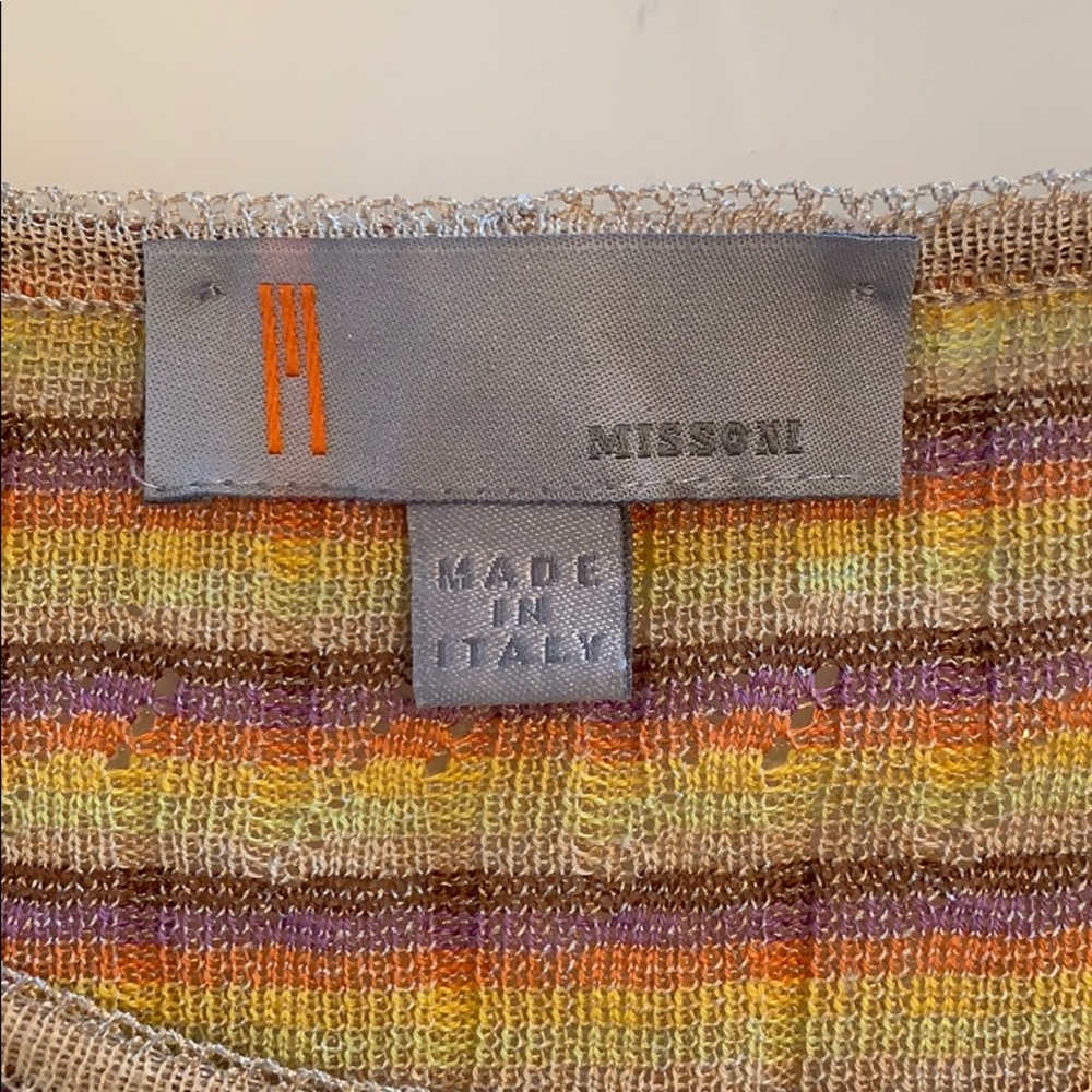 Missoni tan knit short sleeved striped top - Picture 14 of 16